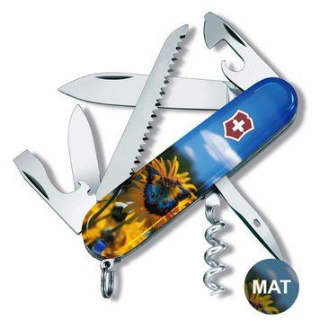 Складаний ніж Victorinox CAMPER UKRAINE Соняшники та метелик Vx13613.7_T3200pw фото